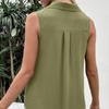 Tank Top Shirt Women Summer  Fashion Solid Color V-Neck Chiffon Shirt Sleeveless Button Blouse Loose Clothes Blusas 27987