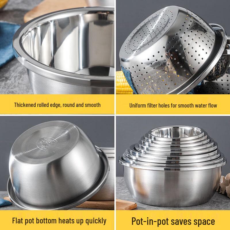 ZISIZ Large Stainless Steel Multi-Purpose Kitchen Basin