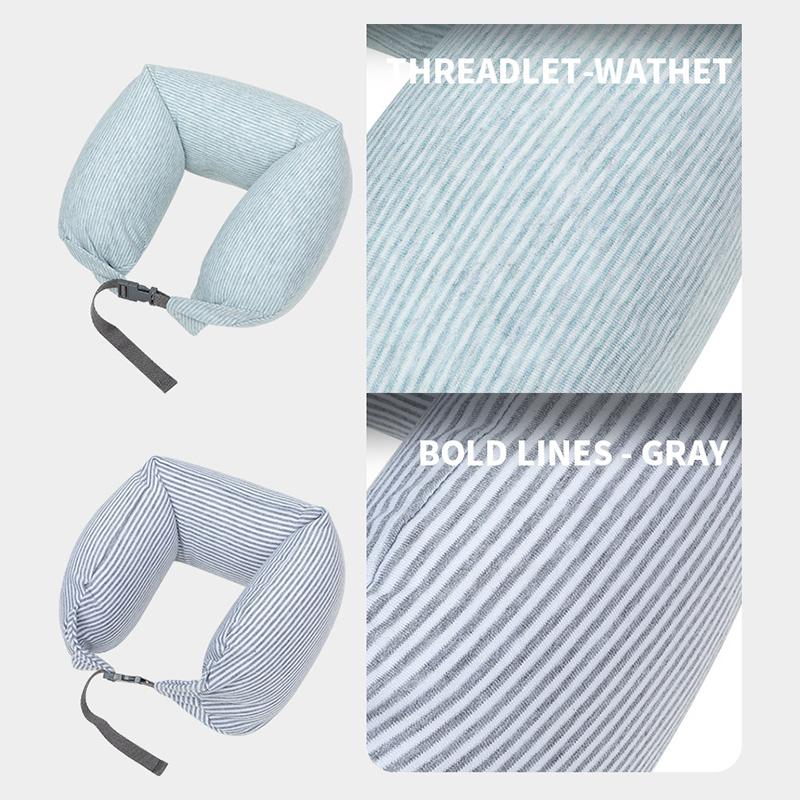 Neck Pillow Neck Support Breathable Stuffable U-Shaped Pillow With Hidden Zipper Adjustable Drawstring Neck Pillow For Travel