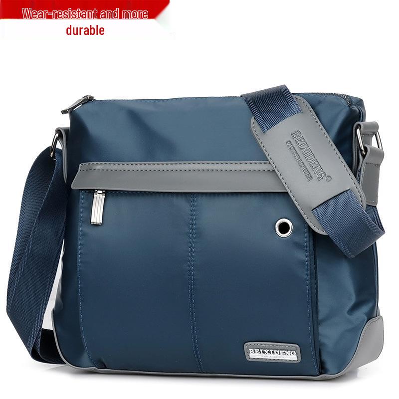 

Men s Large Capacity Nylon Canvas Shoulder & Crossbody Bag - Korean Style Casual Sports Backpack Vertical Blue Small, Single Bag