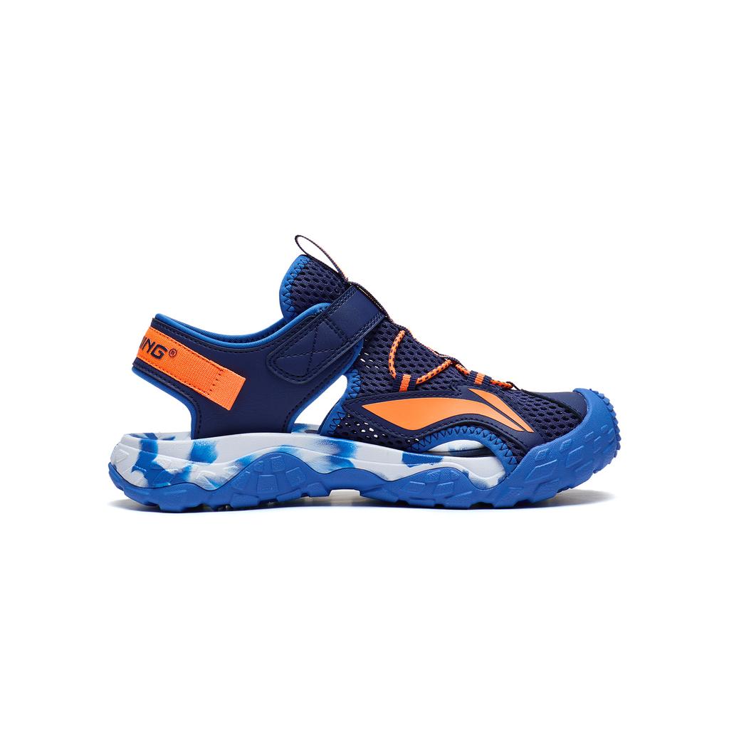 Li Ning Kids Sports Lifestyle Series Synthetic Leather Fashion Versatile Breathable Low-Top Sandals Kids sandals Blue YKUT032-15