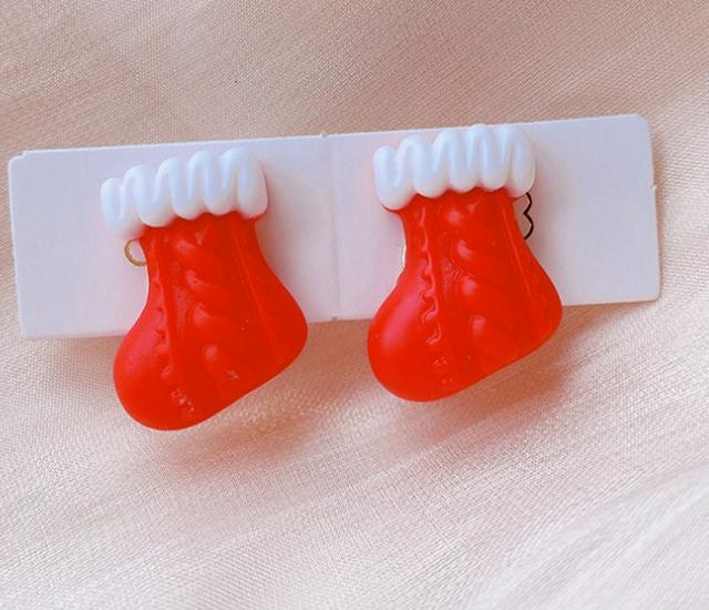 Kids' Christmas Cartoon Princess Clip-On Earrings: Cute, No Piercing Needed