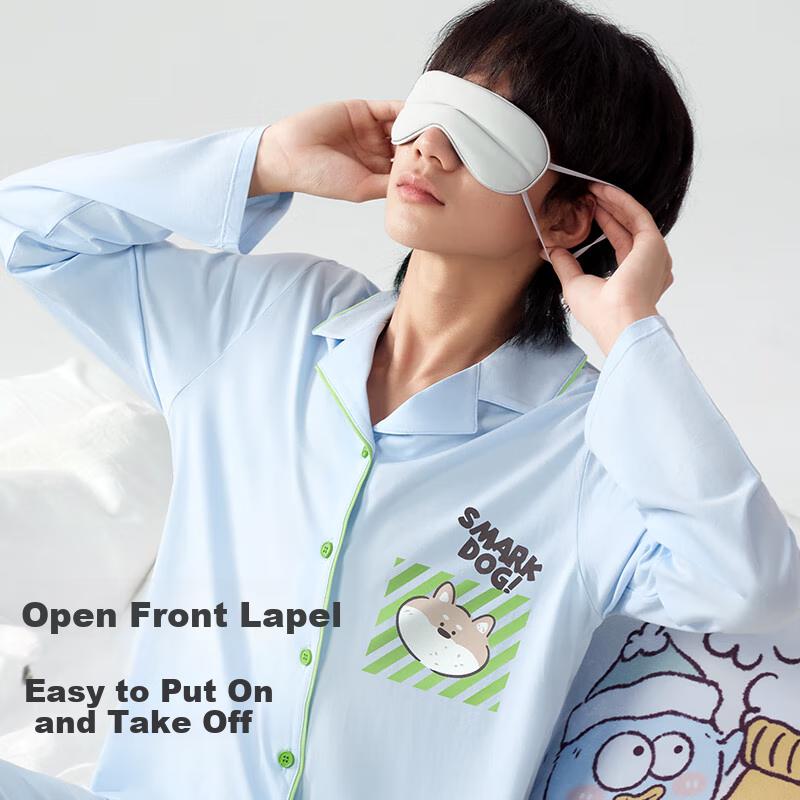 Jiusuiban [Air-Conditioned Room Recommendation] Children's Pajamas, Boys And Girls Spring And Autumn Pure Cotton Moisture-Wicking Youth Home Wear Set