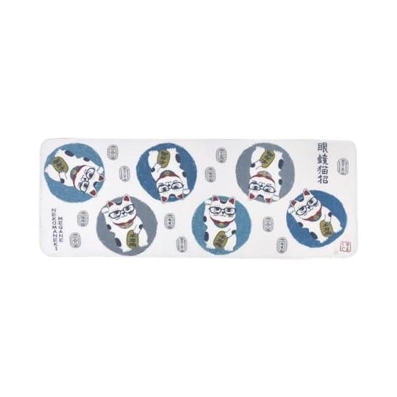 Japanese Pattern Gauze Tenugui - Lucky Cat Design - Soft Double Gauze Fabric - Striking Japanese Print - Quick Drying - For Kitchen, Handkerchief,