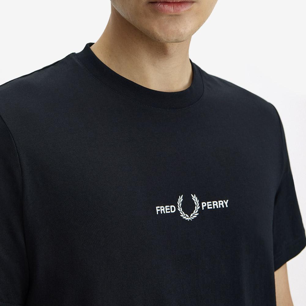 FRED PERRY [Baseline] Embroidered T-Shirt - Black Afpm2G94580-102