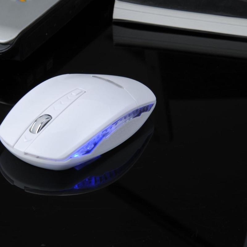 Blue Glowing Ergonomic Wireless Mouse 1600DPI 4Buttons Opticals Sensors For Desktop Laptop Quiet Operation 3A Powereds