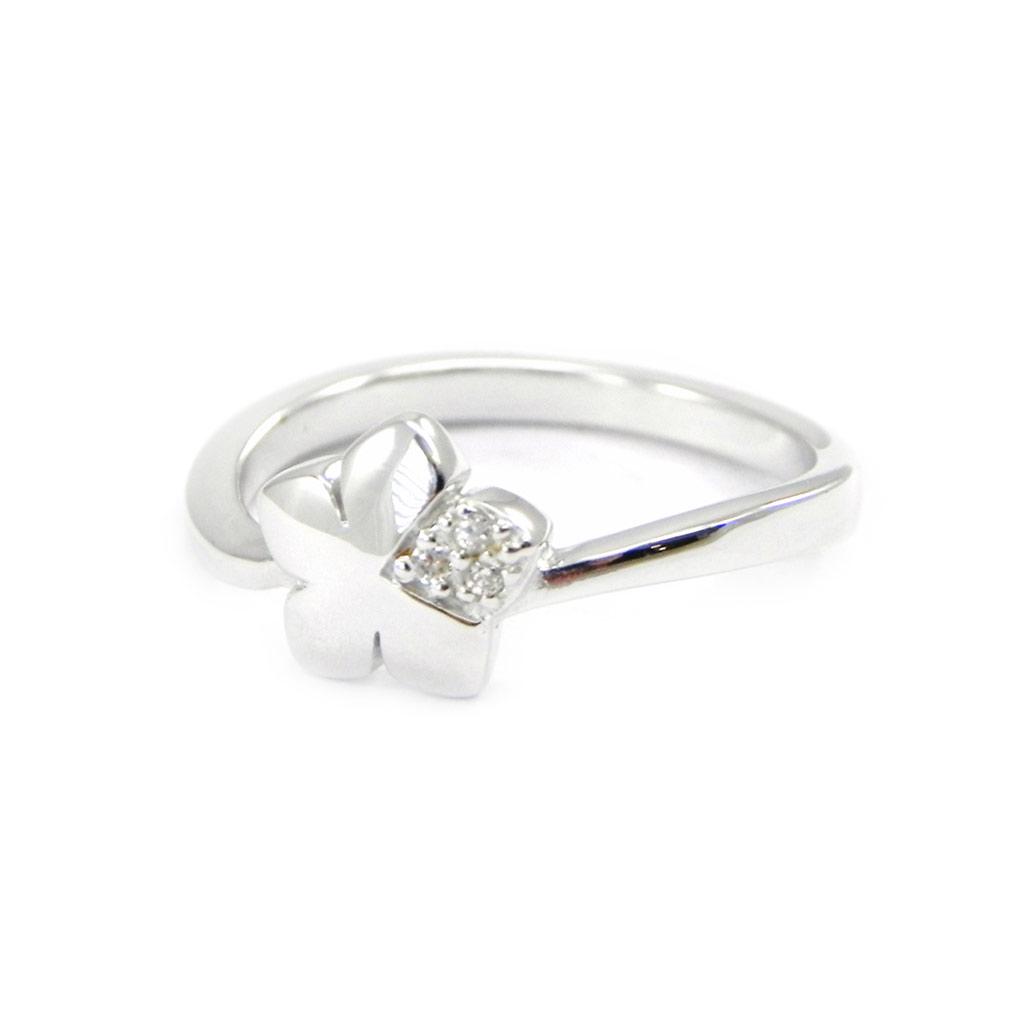 Silver Ring 'Flora' White