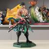 26cm Anime Golden Mountain Zoro Drawing Sword Figure Model Toy Pvc Static Statue Action Figures Desktop Collection Ornaments