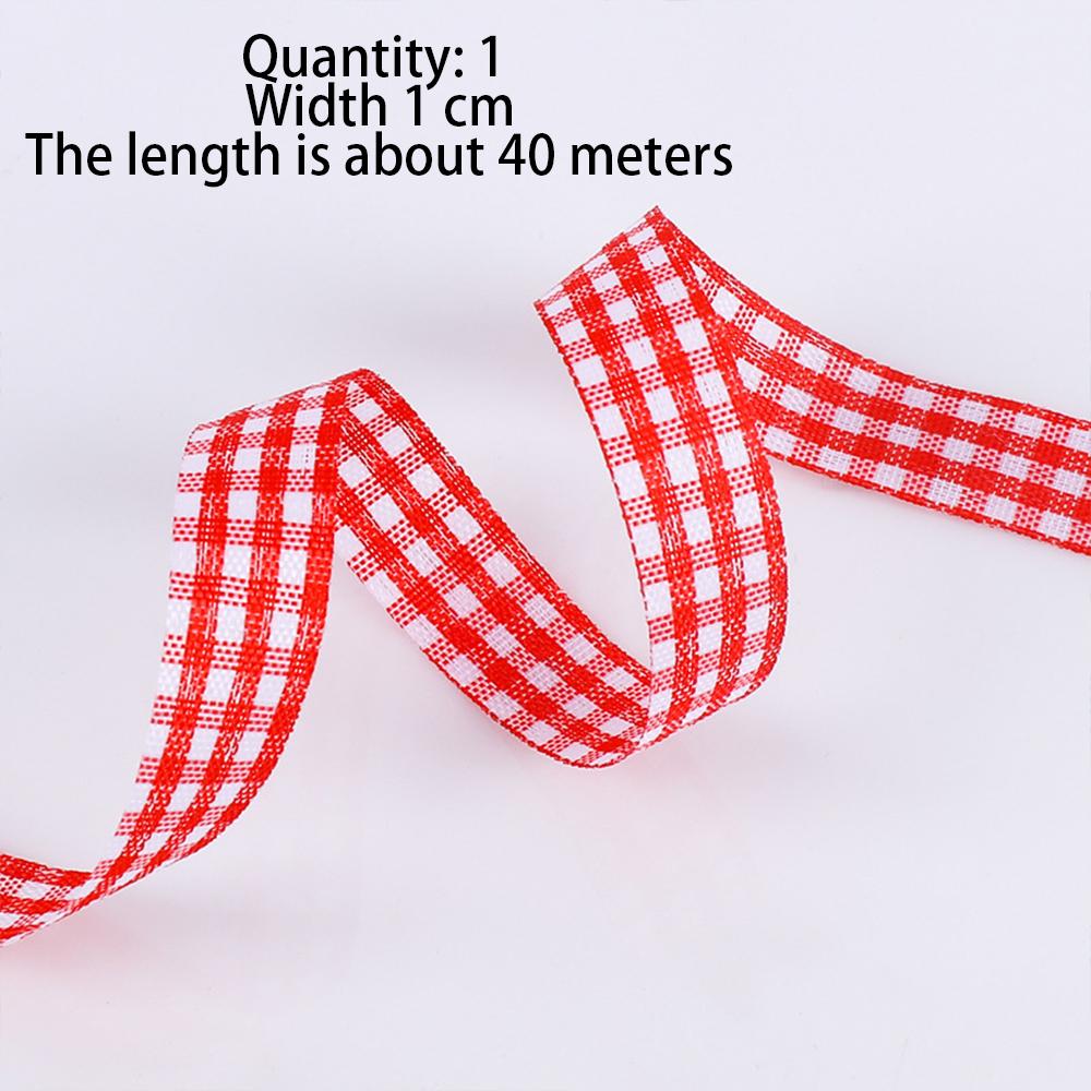 8 Rolls Plaid Ribbon Grid Ribbon Checked Polyester Ribbon 3/8" Fabric Ribbon Roll for Hair Accessories Craft Christmas Gift Wrap
