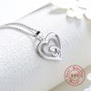 S925 Sterling Silber Schmuck Herzförmige Eltern-Kind Einfache Mutter Damen Herzförmige Intarsien Diamant Anhänger Halskette