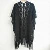 Cárdigan Chal Versátil con Borlas: Elegante Ropa Exterior Holgada Calada para Primavera, Verano y Otoño.