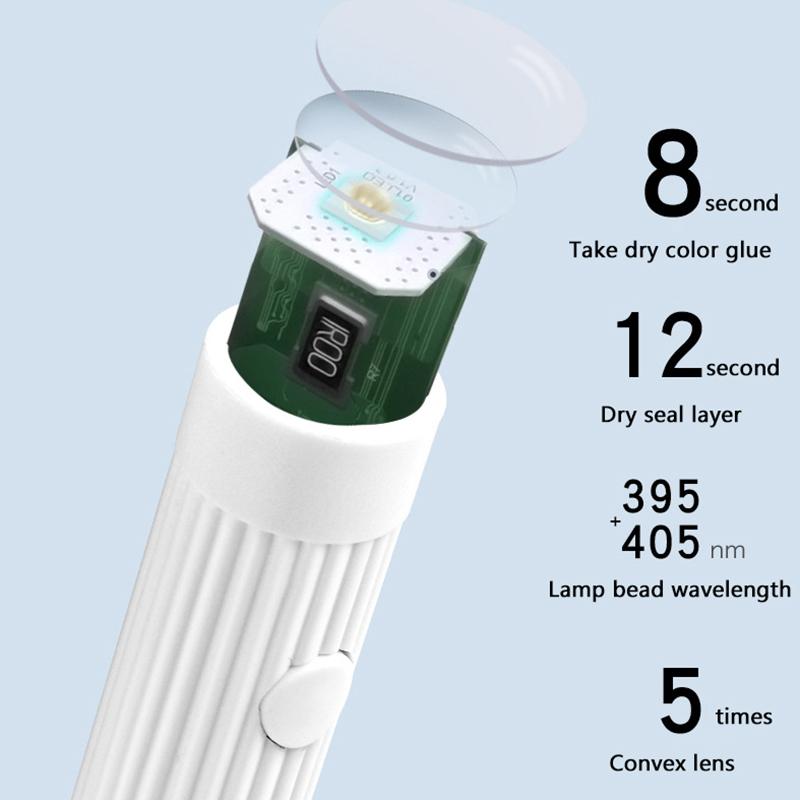 Portable Mini Nail Lamp Dryer Pen UV LED Gel Polish Curing All Gels Tool Cabin Single Finger Flashlight Lamp Nail Art Equipment