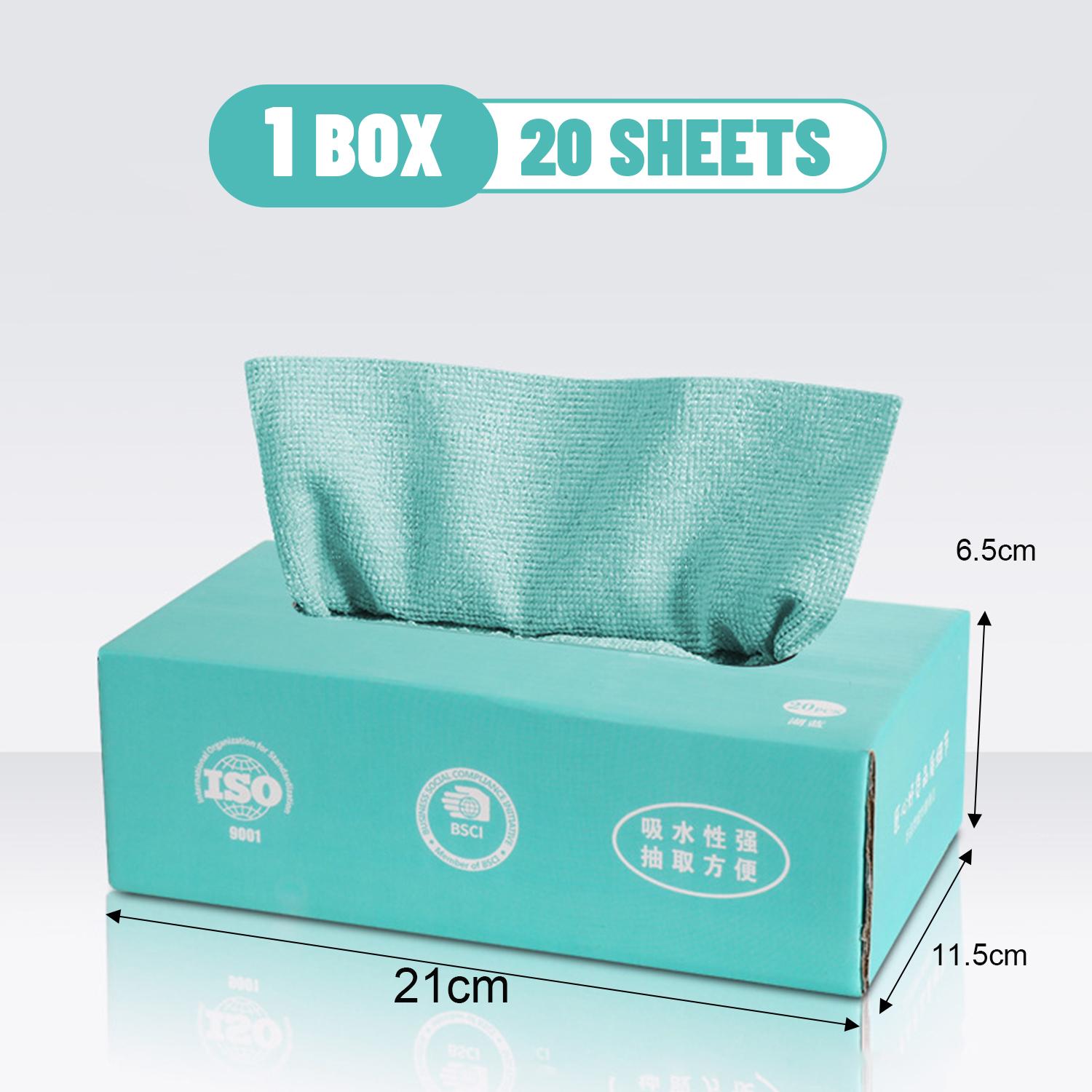 Essuie-tout jetables en microfibre à tirer pour la cuisine, lingettes de nettoyage super absorbantes en microfibre pour la vaisselle, multi-surfaces 20PCS(1box)
