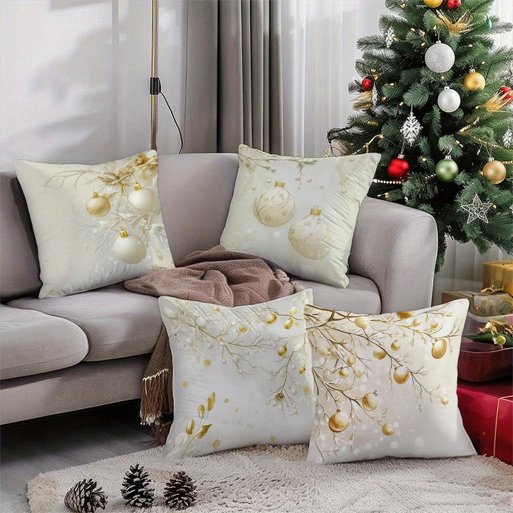 Christmas Elegant Pattern Cushion Cover Suitable for Sofa Bedroom Car Pillow Cover