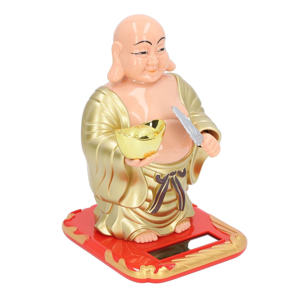 Maitreya Buddha Ornament Schwingen Solarenergie Lichtinduktion Mittlere Größe Heimdekoration für Büro