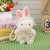Adorable Bunny Pendant Plush Toy With Lace Accents For Kids And Teens