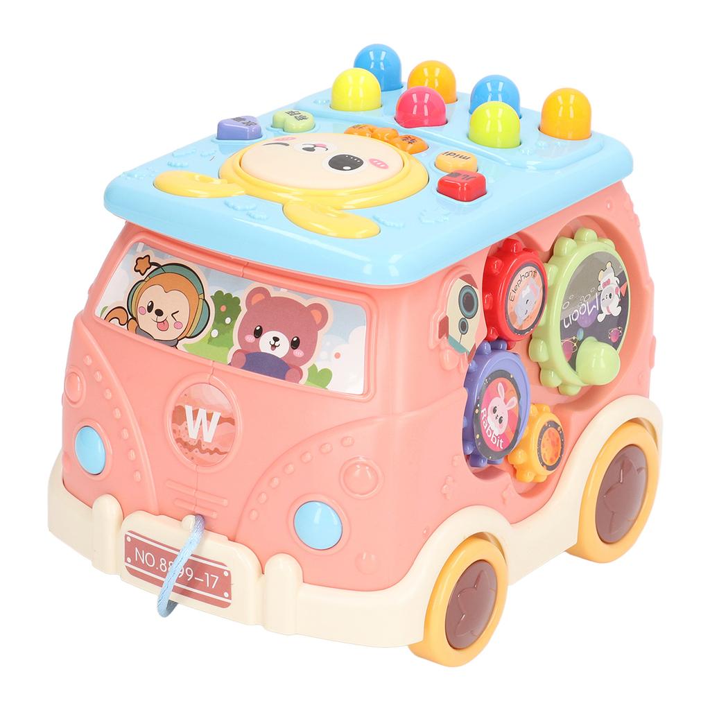 Bus Beat A Mole Toy Educational Sound Light Interactive Musical Learning Activity Cube Bus Toy for