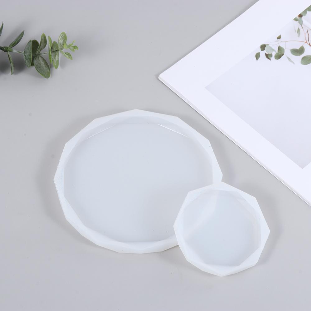 Transparente Silikonform DIY Runde Herz-Fruchtplattenform Tablettform UV-Epoxidharz Untersetzerformen Handgefertigter Schmuckherstellungswerkzeuge