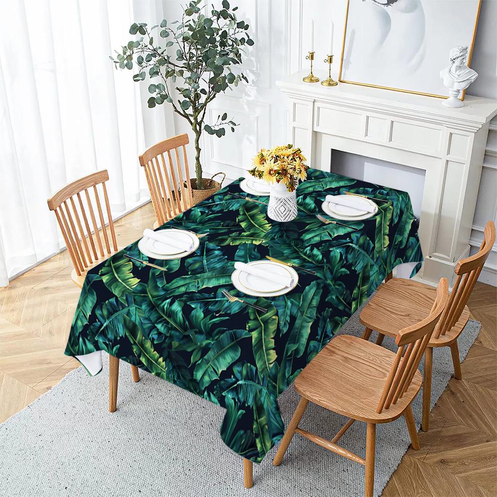 Table Cloth Floral Leaves Palm Leaves Printing Rectangular Tablecloths For Table Party Decoration Dining Tablescover Manteles