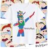 2026 Summer Comic Form Crayon Shinchan Image 100 Cotton Printed Oversize Casual Tshirt Adult Children Parentchild Top Y2k