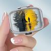 Tragbare Pillendose mit 2 Fächern, Mini-Metall-Medikamenten-Organizer-Etui, Niedlicher bedruckter Pillenbehälter für Vitamine, Pillen, Schmuck, Reisen, Tägliche Anwendung