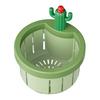 Cactus Sink Strainer Basket Kitchen Drain Filter with Wide Divider & Rotating Design Anti-Clog Anti-Odor Press Automatic Dumping Basket for Home