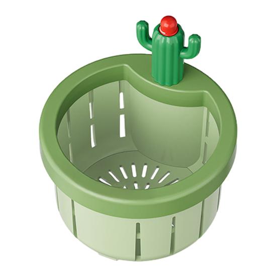 

Cactus Sink Strainer Basket Kitchen Drain Filter with Wide Divider & Rotating Design Anti-Clog Anti-Odor Press Automatic Dumping Basket for Home