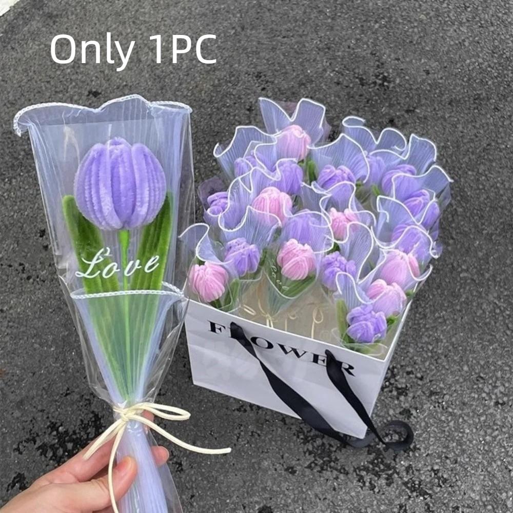 Handgefertigter Tulpen-Drehstab Abschlussgeschenke Künstliche Tulpenblume Süßer Blumenstrauß Paar