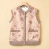 Autumn and Winter Thickened Vest Women's Plus Velvet Printed Vest Jacket
