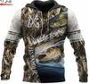 3D Fishing Printed Men's Hoodie Loose Designer Sweatshirt Spring Autumn Oversized Harajuku Y2k Clothes Long Sleeve Pullove