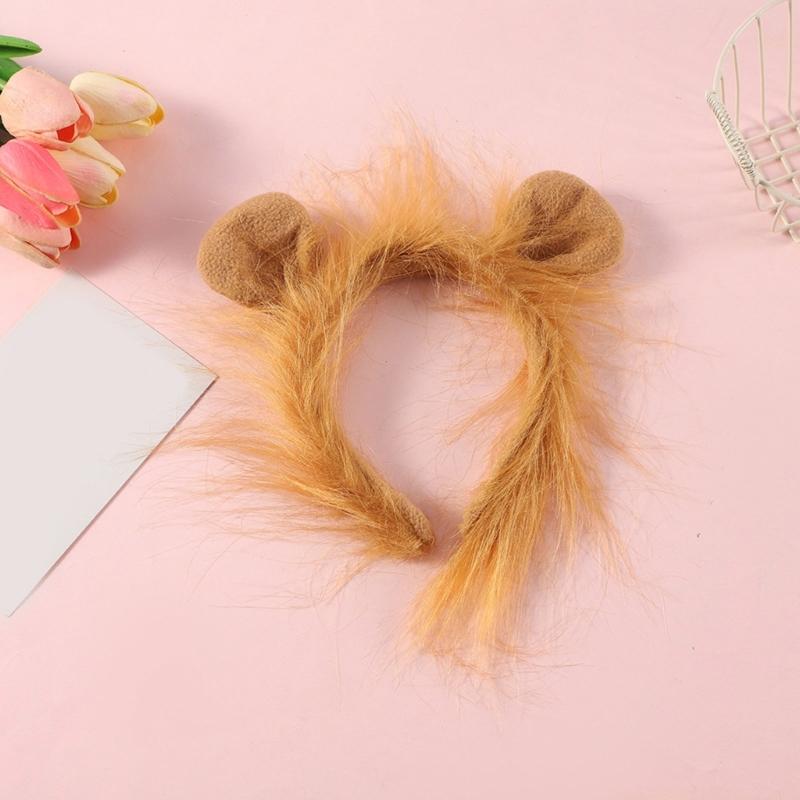 Adults Kids Plush Cartoon Animal Ear Headband Tail Lions Costume Birthday Party Christmas Halloween Cosplay Costumes
