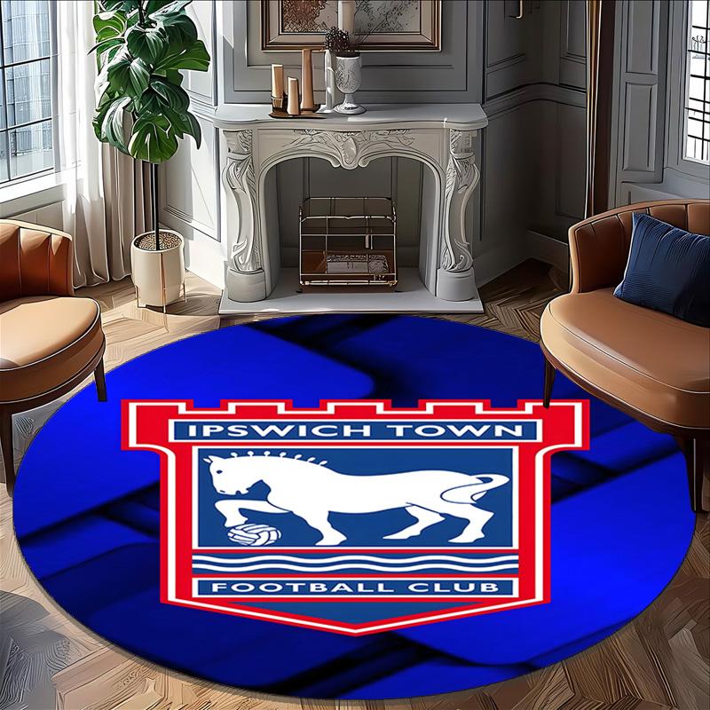 1 pezzo Squadra di Calcio (55) Tappeto Rotondo Stampato Tappeto Rotondo per Sedia Adatto per Camera da Letto Soggiorno Tappeto Decorativo per la Casa