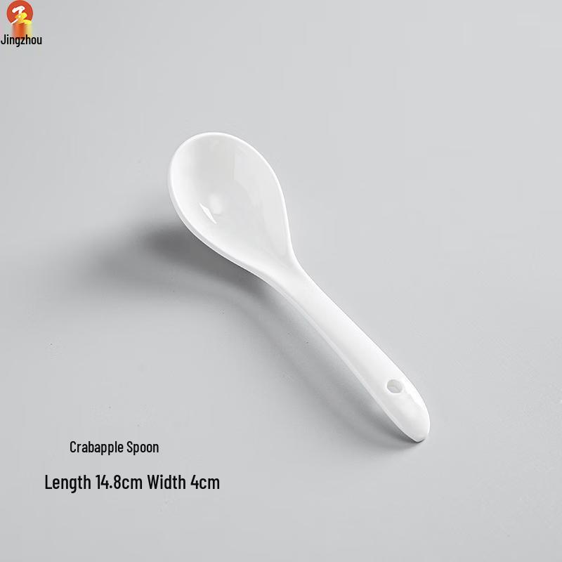 Jingzhou Pure White Ceramic Begonia Spoons (50-Pack)