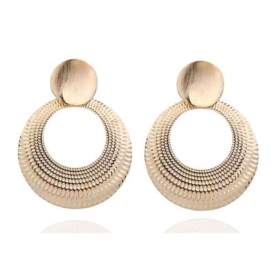Damen-Ohrringe mit großem runden Kreis-Anhänger, Statement-Schmuck
