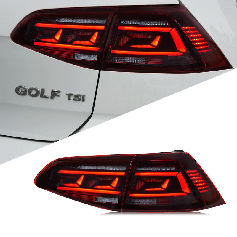 Para tylnych świateł samochodowych do Volkswagena VW Golfa 7 mk7 Golfa 7.5 mk7.5 2013 2014 - 2020 LED Hamulec Płynąca Woda Migotanie
