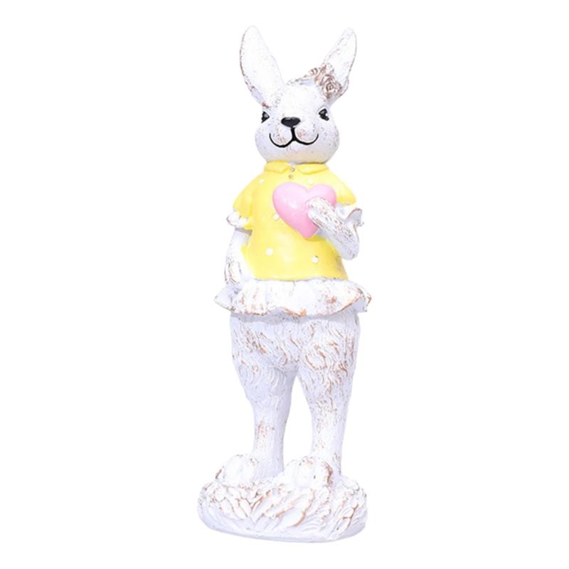 Friendly Easters Rabbit Resins Ornaments for Holiday Decoration and Indoor Display