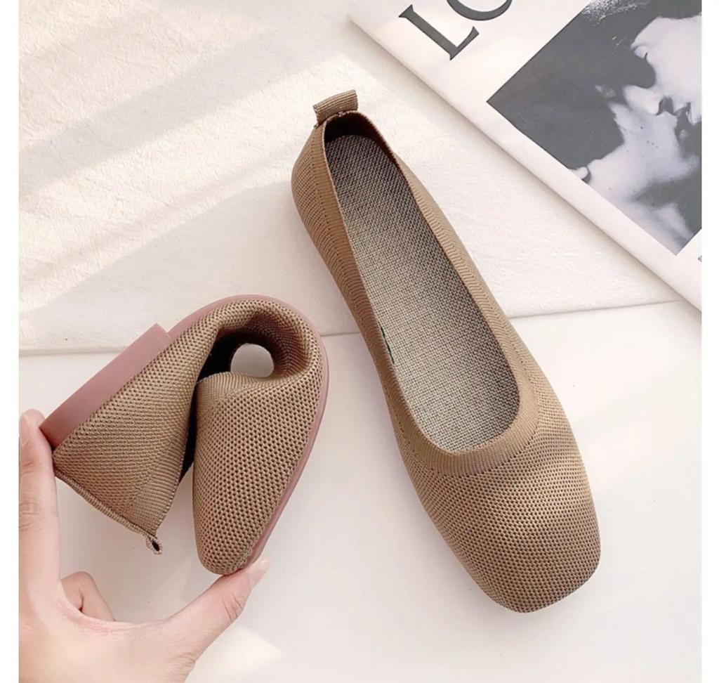 Frühling Sommer Damen Slipper Loafer Schlicht Bequem Mädchen Atmungsaktives Strick Flach Freizeitschuhe 7 Farben Bootsschuhe