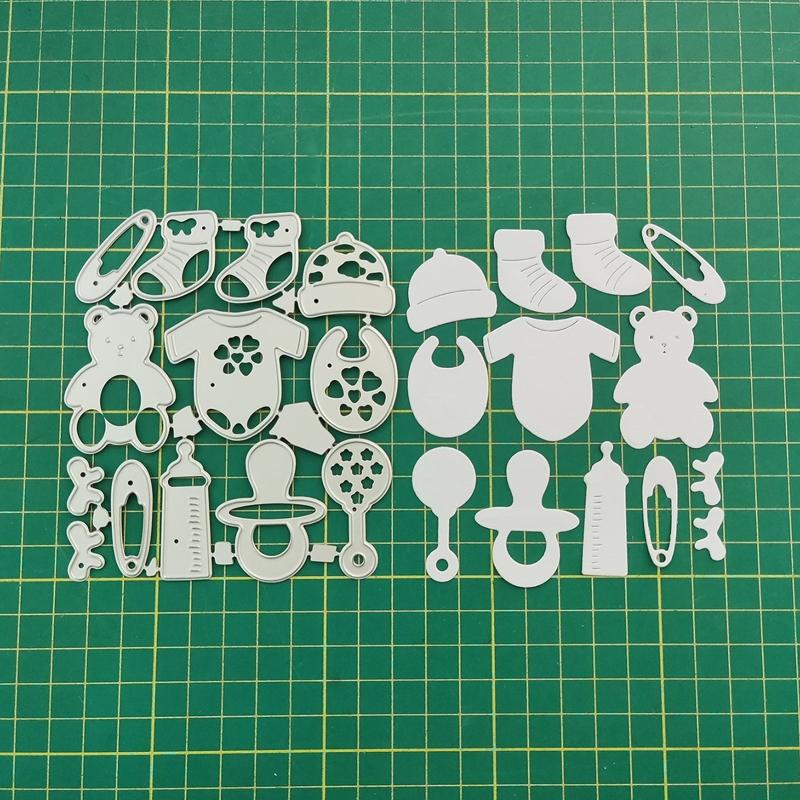 Infant Toy Die Cuts Embossing Cutting Dies Templates 4x4.57Inch for Kids Card Making DIY Scrapbooking Photo Album Crafts