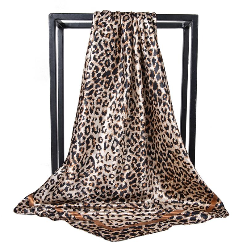 90*90Cm Hair Scarf Women Fashion Designer Beautiful Flowers Foulard Soft Satin Shawl Kerchief Square Silk Scarfs Neck Headscarf