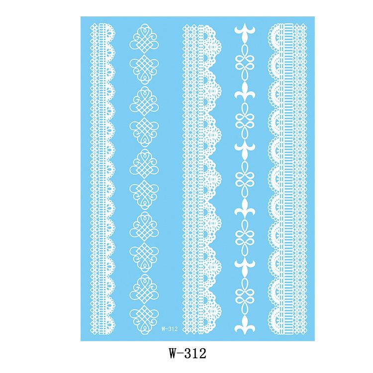 Black And White Lace Tattoo Sticker Wedding Bride Waterproof Tattoo Sticker Tattoo