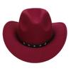 Western Cowboy Top Hat Spring And Autumn New Jazz Hat Big Brim Pentagram Belt Accessories Felt Hat Men And Women