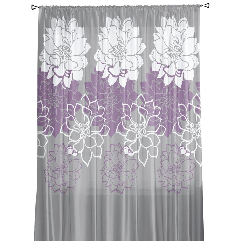 Perdele Transparente Cu Flore Colorate Pentru Sufragerie Perdele Tulle Pentru Dormitor Bucătărie Perdele Voile