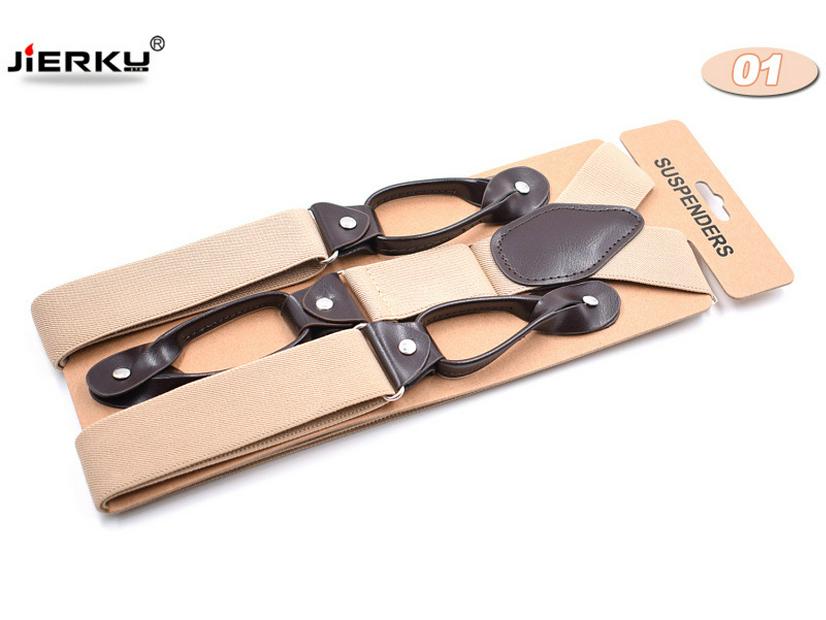 Men's Y-Back Elastic Suspender with 6 Clips - Casual Style for Adults