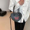 Chic Street Style Small Heart Shape Pu Shoulder Bag For Women