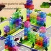 Children's Magnetic Transparent Geometric Building Blocks - Educational 3D Cube Shapes Toy & Holiday Gift