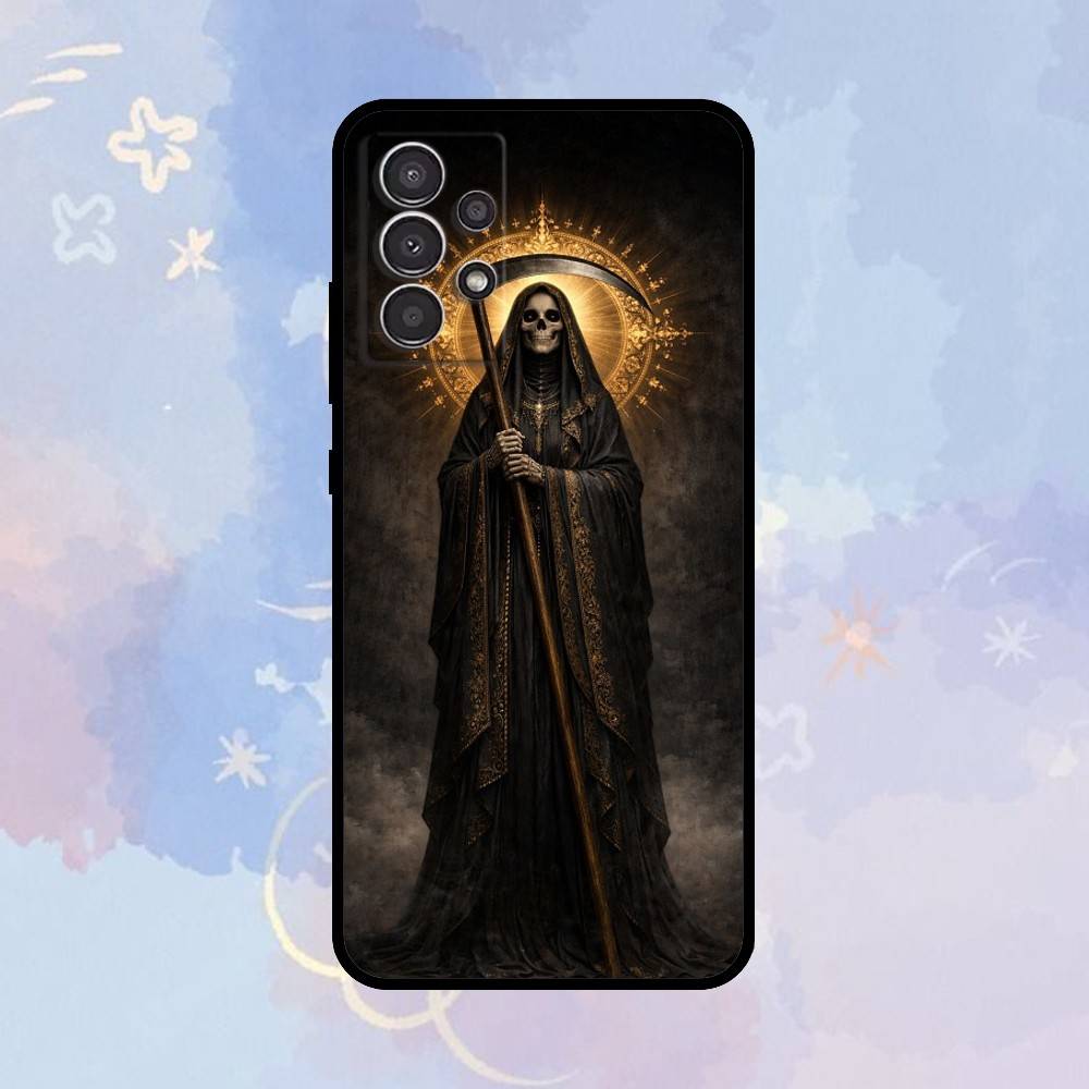 

AAA Santa Muerte Phone Case For Samsung Galaxy A73,A72,A71,A70,A53,A52,A51,Others Soft Black Cover Samsung a40