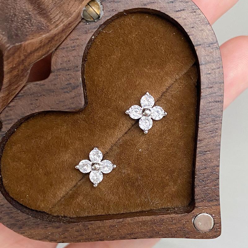 

Gold Plated Halo CZ Stud Earrings 925 Sterling Silver Hypoallergenic Classic Elegant Flower Earrings Jewellry срібний