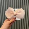 Korean Princess Pearl Bow Hair Clip for Girls - Fashionable Yarn DIY Headwear