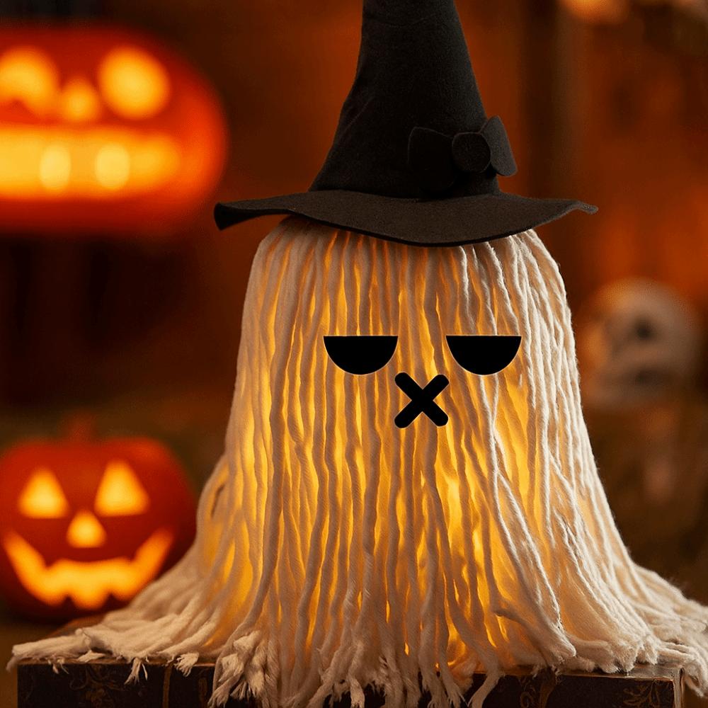 with Hat Specter Ornaments LED Mop Head Desktop Decoration Halloween Hanging Ghost Light  Study