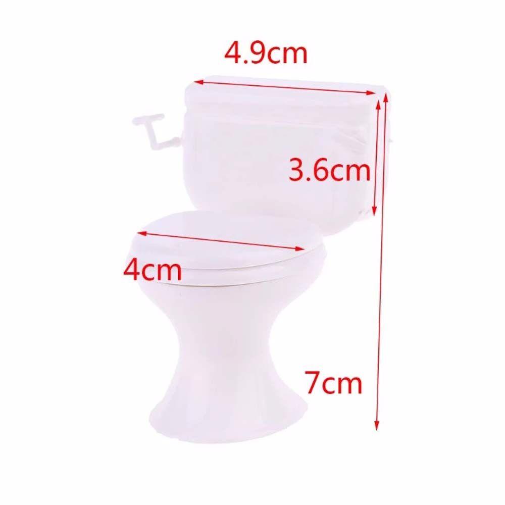Toys House Miniature Furniture Toy Dollhouse Furniture Vintage Bathroom Modeling White Toilet